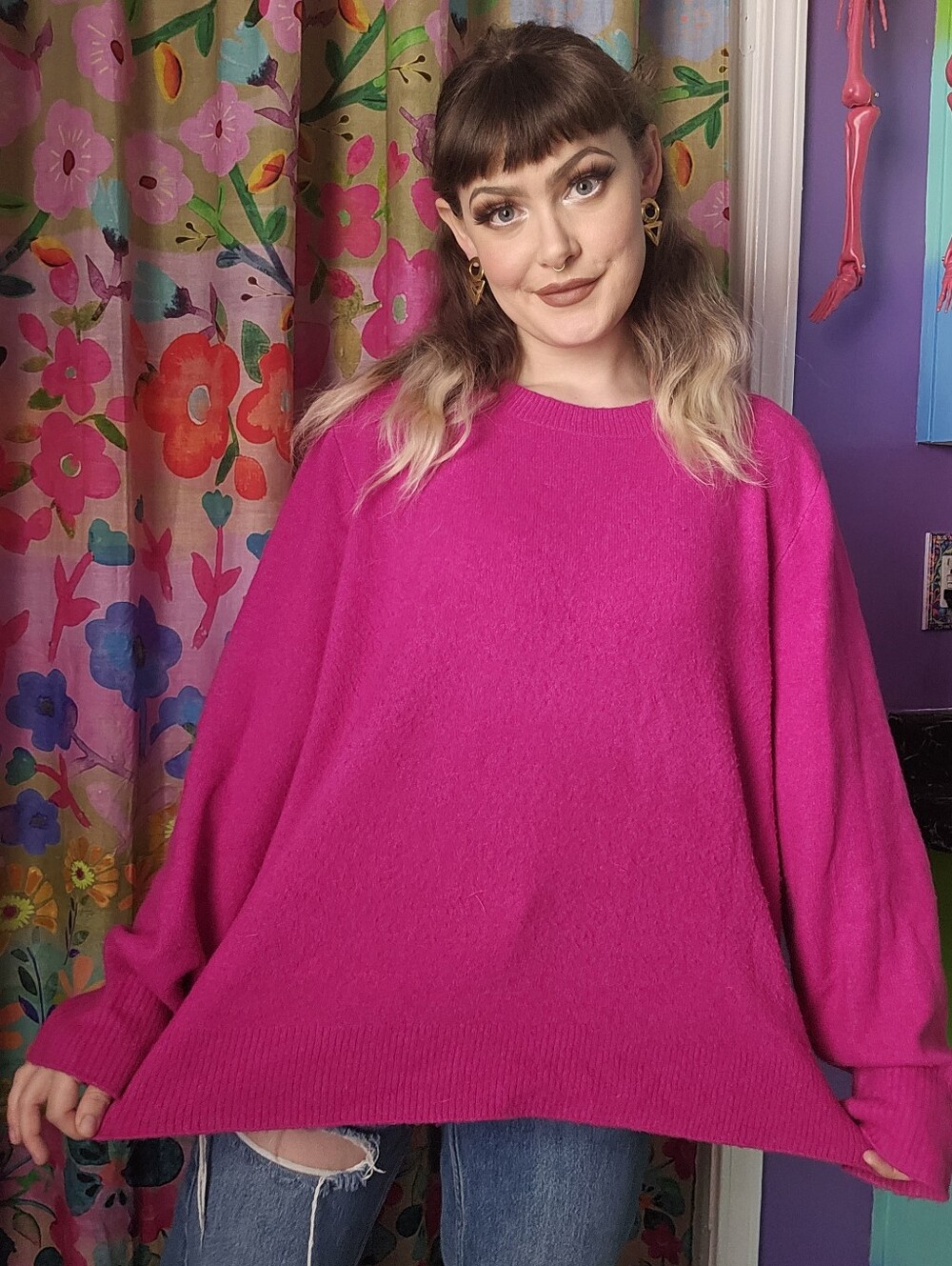 Extra Soft J. Crew Neon Pink Fuschia Sweater XXL